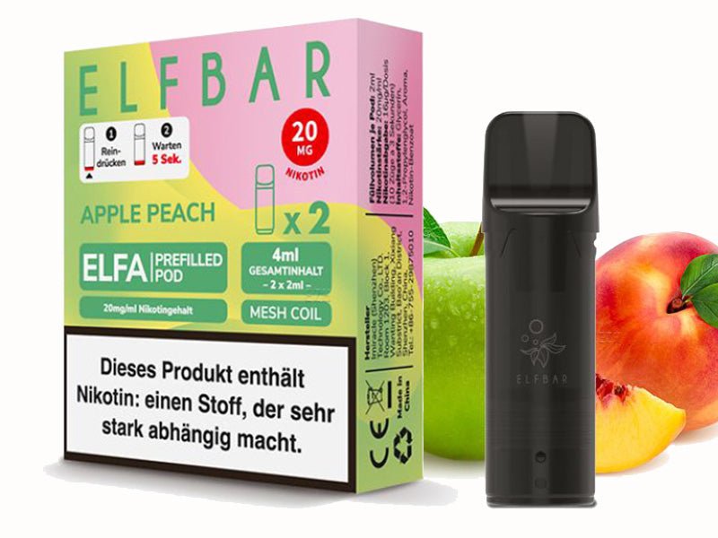 ELFBAR ELFA Prefilled Pod - Apple Peach (Apfel, Pfirsich) - 20mg - 2er Set - Dampf - Affe