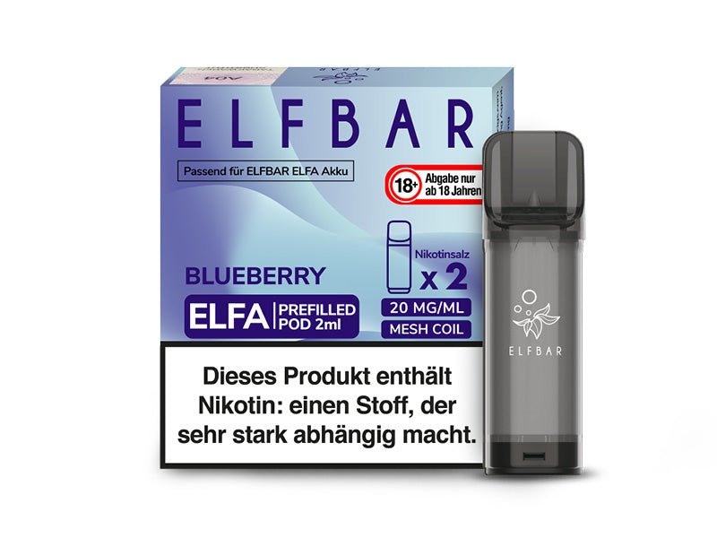 ELFBAR ELFA Prefilled Pod - Blueberry (Blaubeeren) - 20mg - 2er Set - Dampf - Affe