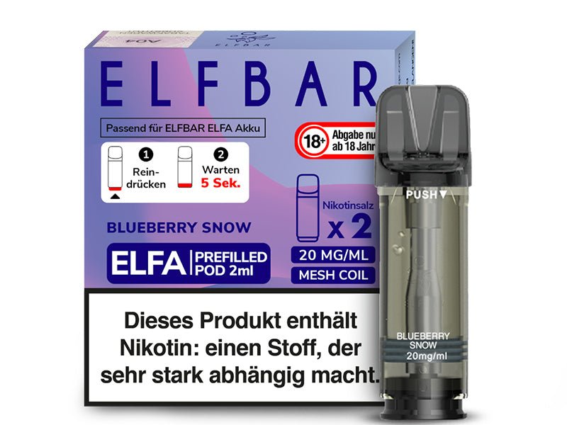 ELFBAR ELFA Prefilled Pod - Blueberry Snoow - 20mg - 2er Set - Dampf - Affe