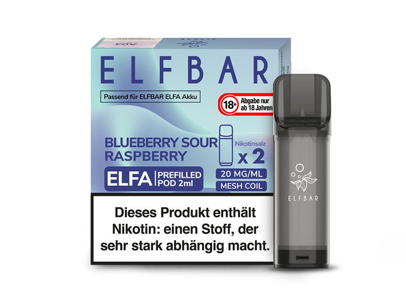 ELFBAR ELFA Prefilled Pod - Blueberry Sour Raspberry (Blaubeeren, Himbeeren) - 20mg - 2er Set - Dampf - Affe