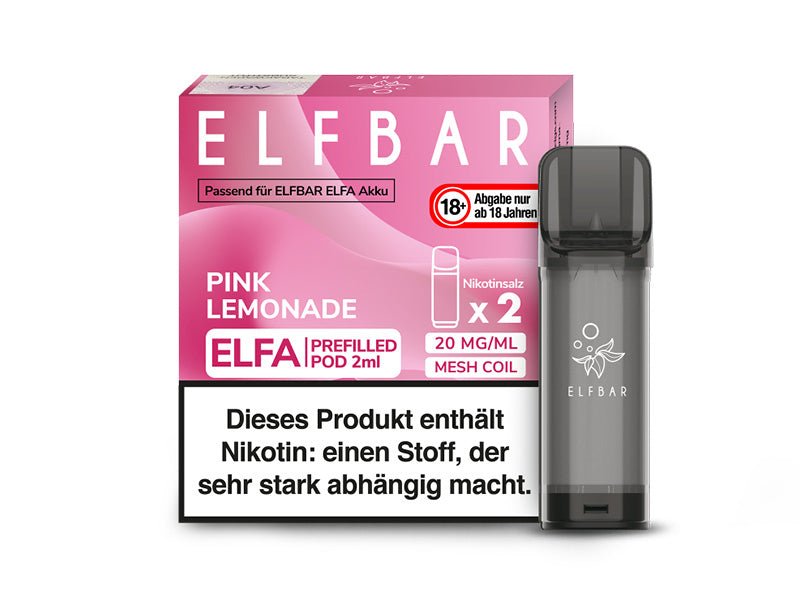 ELFBAR ELFA Prefilled Pod - Pink Lemonade (Limo aus roten Früchten und Zitrone) - 20mg - 2er Set - Dampf - Affe