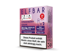 ELFBAR ELFA Prefilled Pod - Strawberry Grape (Erdbeere, Weintraube) - 20mg - 2er Set - Dampf - Affe