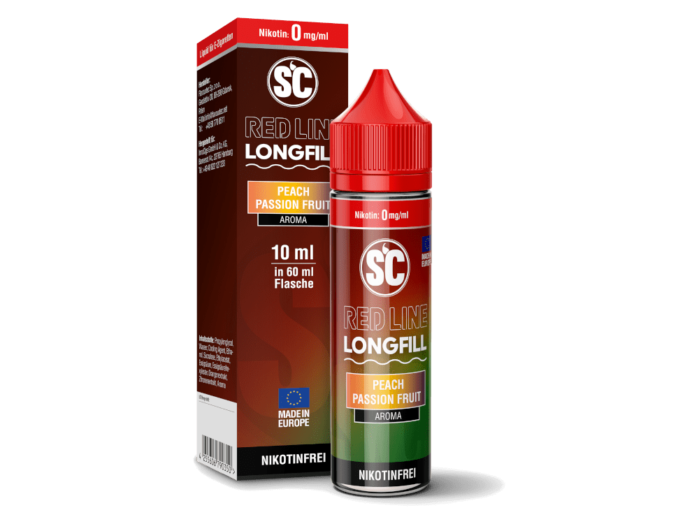 SC Red Line - Peach - Passion - Fruit - Longfill Liquid 10ml - Dampf - Affe